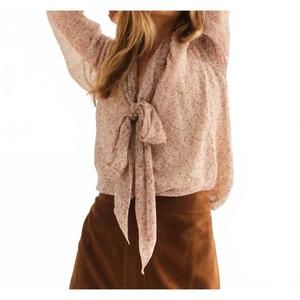 NEW CARTOLINA NANTUCKET alma tie blouse in primrose floral ivory